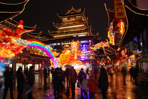 Image people walking on street during nighttime