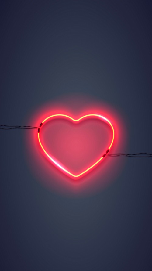 Image red neon heart, neon lighting, neon sign, neon, angel wings neon sign