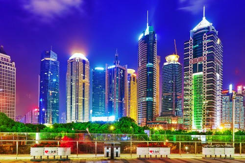 Image city skyline during night time