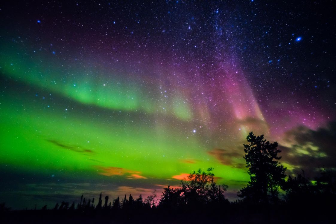 Beste Nordlichter, Aurora, Yellowknife, Natur, Gr. Wallpaper in 7360x4912 Resolution