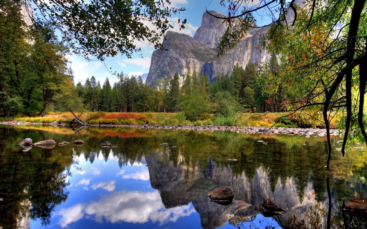 el Parque Nacional de Yosemite, el Parque Nacional De, Parque, Reflexión, Paisaje Natural. Wallpaper in 3840x2400 Resolution