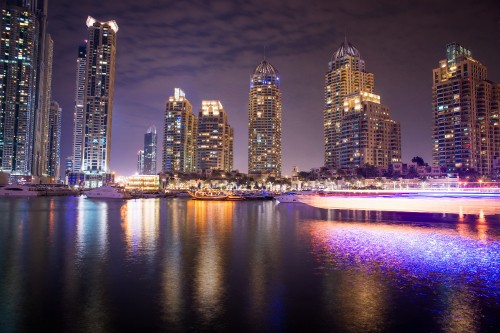 Image city skyline during night time