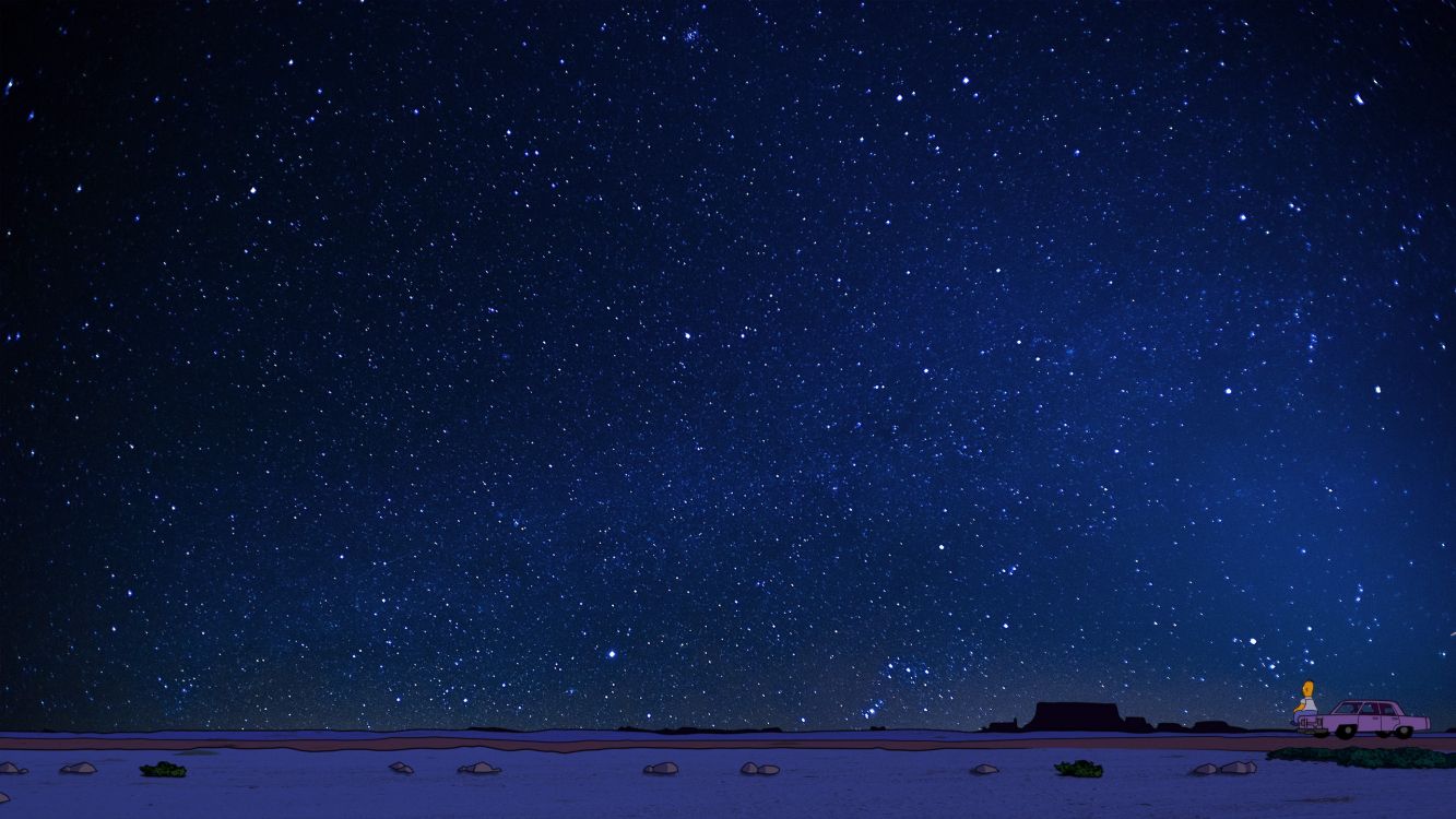 荷马*辛普森, 明星, 气氛, 电蓝色的, 空间 壁纸 2560x1440 允许