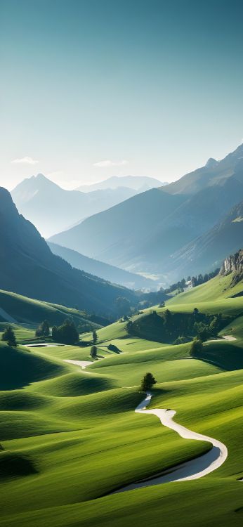 Crête, Apple, L'écorégion, Green, Paysage Naturel. Wallpaper in 1242x2688 Resolution