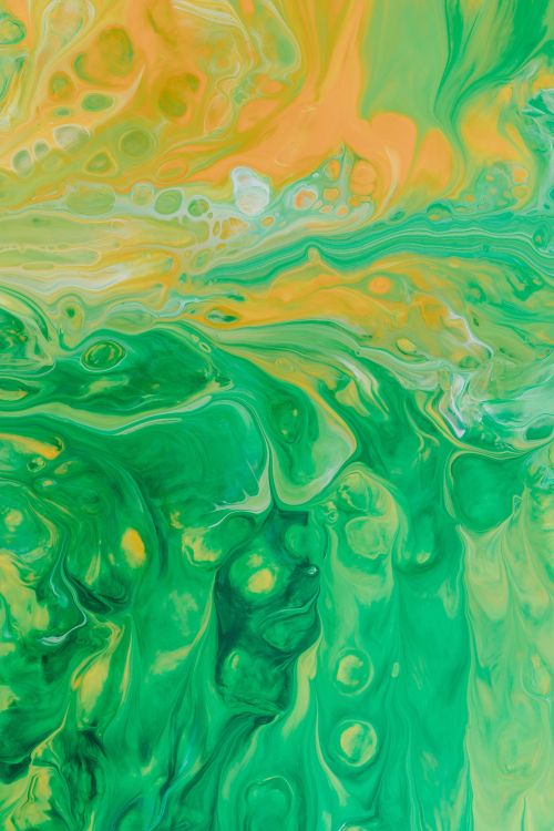 Green and Yellow Abstract Painting. Wallpaper in 4000x6000 Resolution