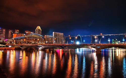 Image city skyline during night time