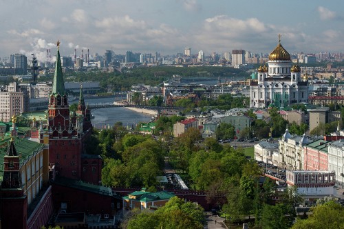 Image aerial view of city buildings during daytime