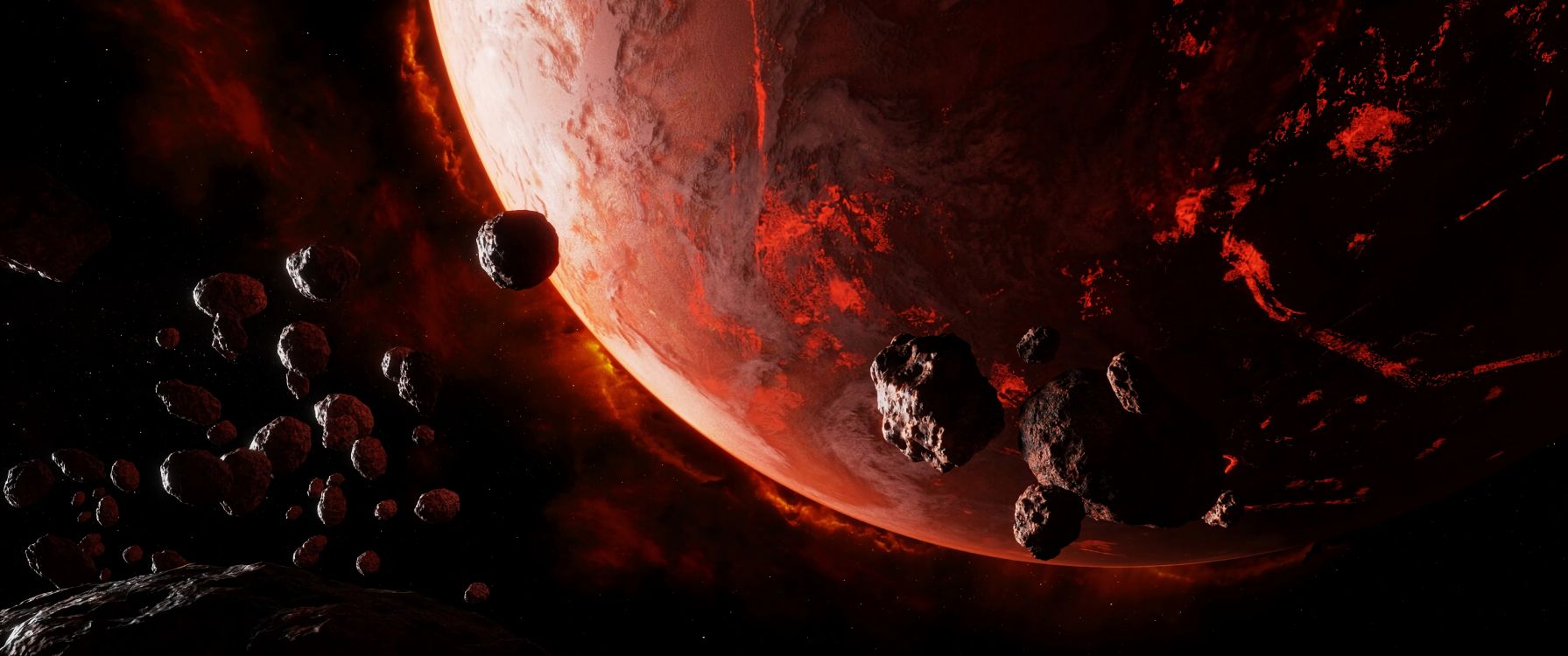 这个星球, 空间, 天文学对象, 红色的, 外层空间 壁纸 7680x3216 允许