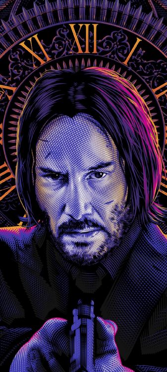 Keanu Reeves, John Wick, Blu-ray Disc, Kunst, Lionsgate. Wallpaper in 1080x2400 Resolution