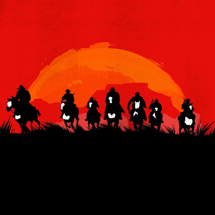 Red Dead Redemption 2, Red Dead Redemption, Rockstar Games, Red, Illustration. Wallpaper in 1224x1224 Resolution