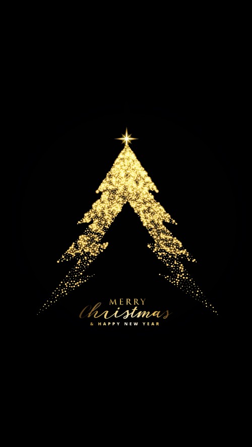 Image new year, christmas, christmas tree, golden merry christmas, illustration