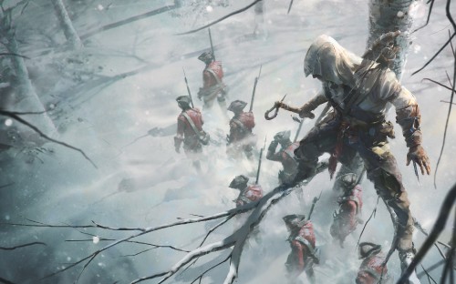 Image Assassins Creed III, connor kenway, tree, frost, assassins