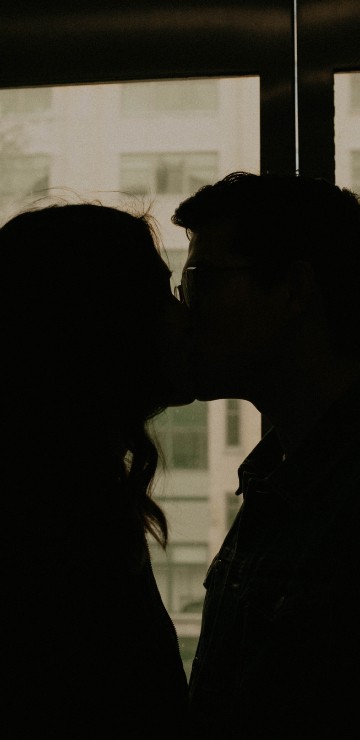 Image silhouette, kiss, romance, black, snapshot