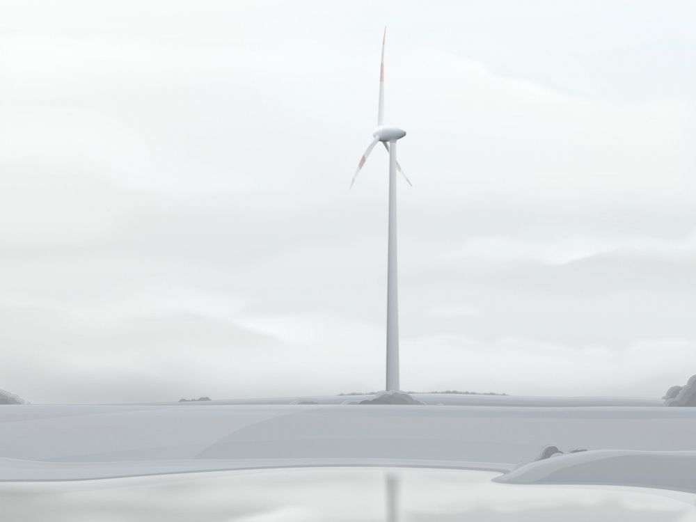 Weiße Windkraftanlage Auf Grauem Sand Unter Weißem Bewölktem Himmel Tagsüber. Wallpaper in 2048x1536 Resolution