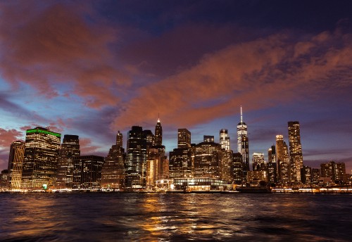 Image city skyline during night time