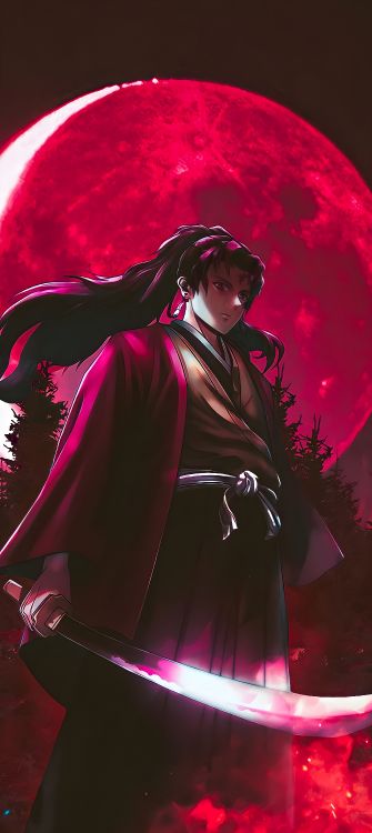 恶魔杀手kimetsu no Yaiba, 套, 艺术, 紫色的, 光 壁纸 4320x9648 允许