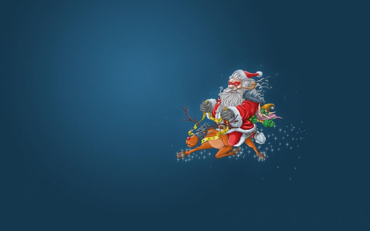 Noël Elf, Illustration, Graphisme, Renne, Ciel. Wallpaper in 1920x1200 Resolution