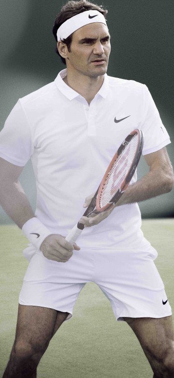 Image man in white crew neck t-shirt and white shorts holding golf club