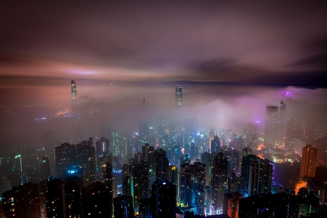 Skyline Der Stadt Bei Nacht Night. Wallpaper in 5472x3648 Resolution