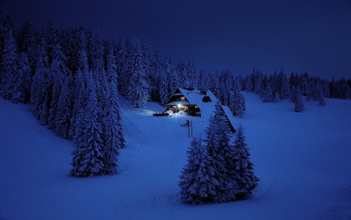 Image winter mountains, mountain, alps, mountain cabin, Mountain resort