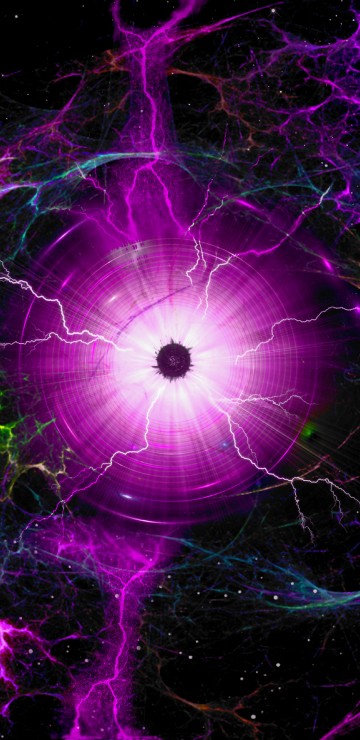 Image purple and blue light digital wallpaper