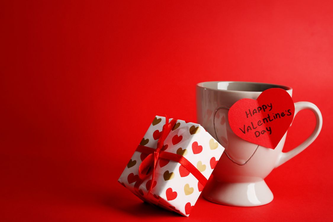 el Día de San Valentín, Rojo, Taza de Café, Amor, el 14 de Febrero. Wallpaper in 5760x3840 Resolution