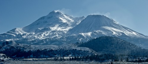 Image snow covered mountain during daytime