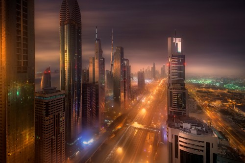 Image city buildings during night time