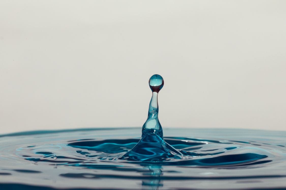 blue and pink water drop