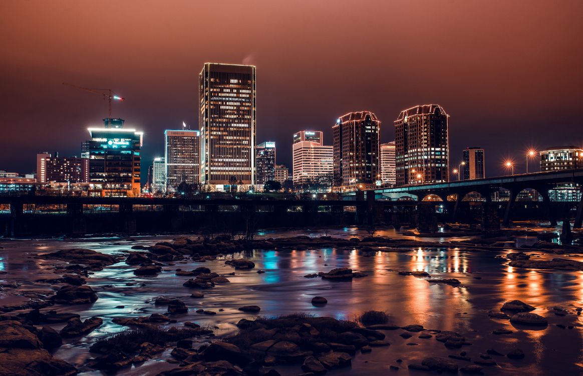 Skyline Der Stadt Bei Nacht Night. Wallpaper in 4000x2577 Resolution