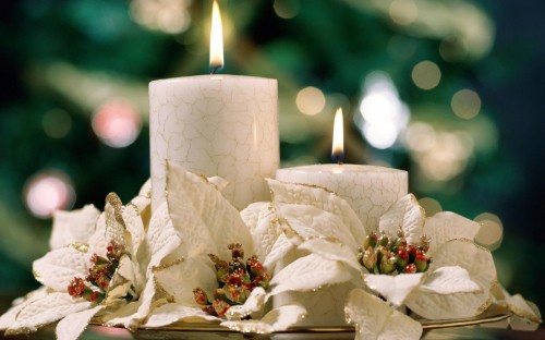 Image Christmas Day, candle, christmas decoration, poinsettia, holiday