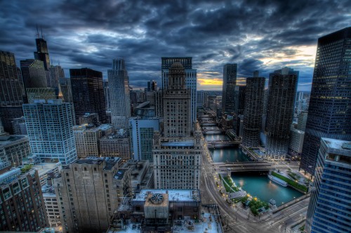 Image aerial view of city buildings during daytime