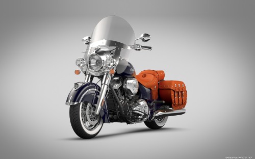 Image orange and silver cruiser motorcycle