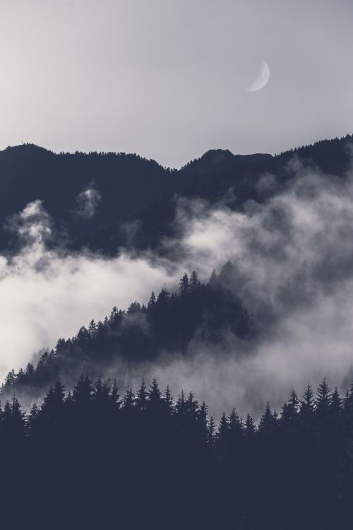 Ambiente, Montaña, Luz, Naturaleza, Luna. Wallpaper in 3648x5472 Resolution