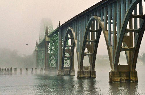 Image gray concrete bridge over water