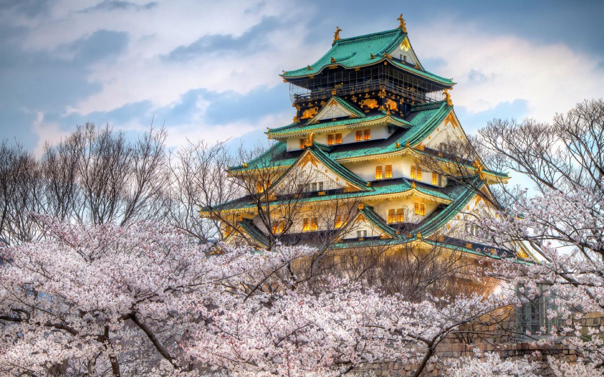 Japanische Burg, Osaka Castle, Himeji-Burg, Schloss, Pagode. Wallpaper in 3840x2400 Resolution
