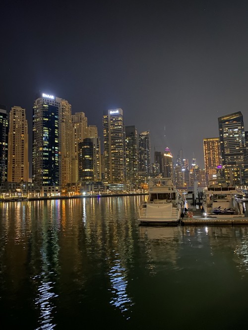 Image dubai, Dubai Marina, cityscape, water, night