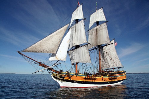 Image brown and white sail boat on sea during daytime