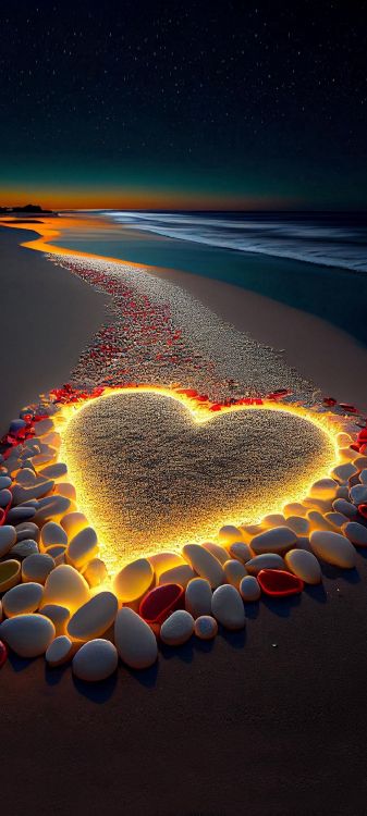 Corazón de Playa, Playa, Ambiente, Los Recursos de Agua, Ecorregión. Wallpaper in 1080x2400 Resolution