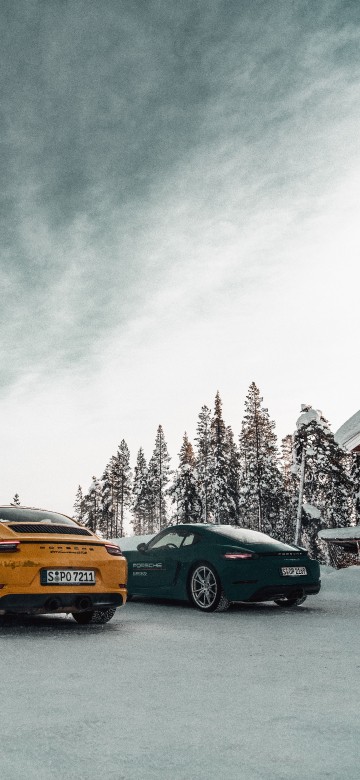 Image black and yellow cars on road
