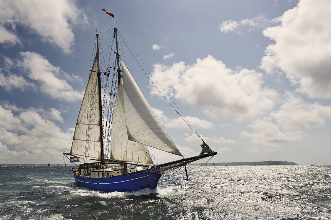 white and blue sail boat on sea during daytime