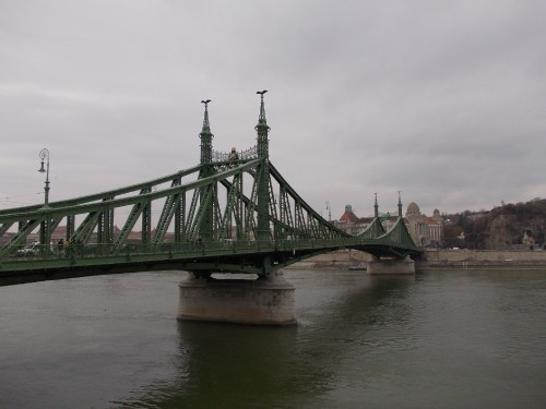 Image green bridge over the river