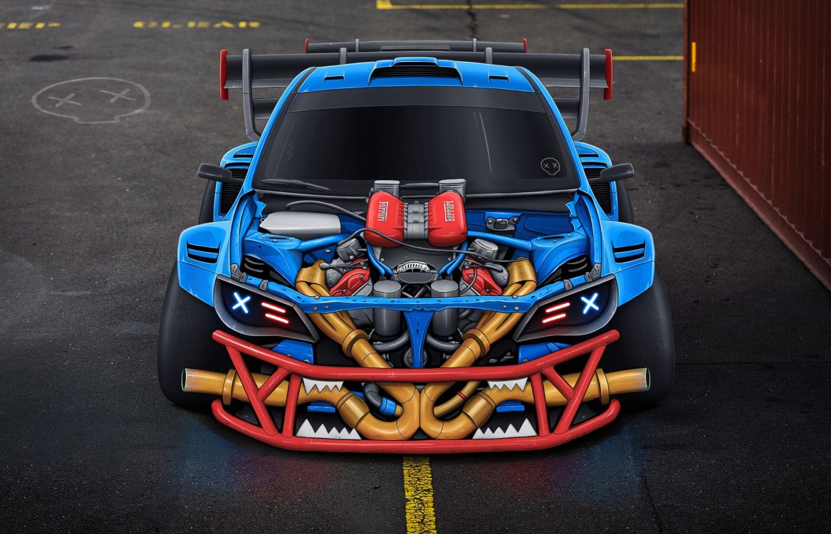 Jouet de Voiture Bleu et Rouge. Wallpaper in 1920x1233 Resolution