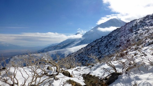 Image snow covered mountain under blue sky during daytime