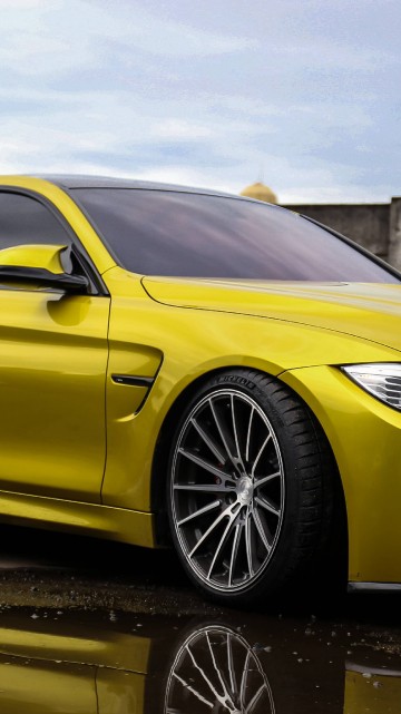 Image yellow mercedes benz coupe on road during daytime