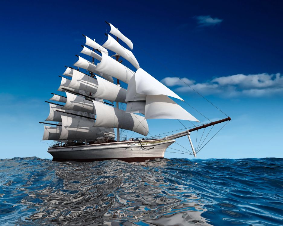 船只, 扬帆, 水运, 高船, 布里格 壁纸 5000x4000 允许