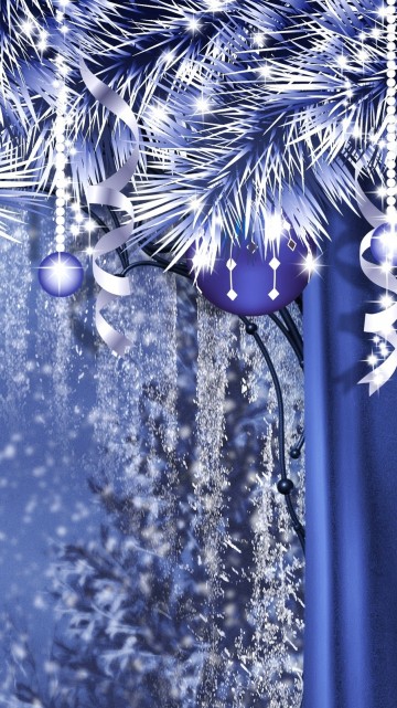 Image new year, Christmas Day, blue, tree, branch