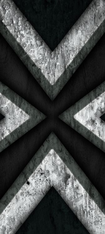 Monochrom, Beton, Schwarz Und Weiß, Silber, Symmetrie. Wallpaper in 1080x2400 Resolution
