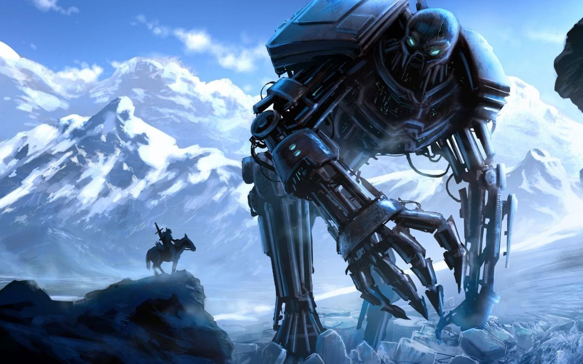 Robot Negro Con Alas Blancas y Negras. Wallpaper in 2560x1600 Resolution