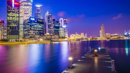 Image city skyline during night time